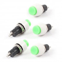 5 Pcs DS-450 250V/AC 2A 2 Pins Latching SPST Push Button Switch Green