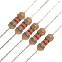 100 x 1/4W 250V 820 ohm Through Hole Carbon Film Resistors