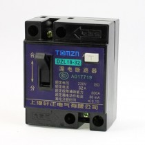 DZL18-32 AC 230V 32A 1 Pole 1P On/Off Switch ELCB Earth Leakage Circuit Breaker