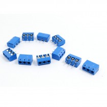 10 Pcs 301 3P 5mm Pitch 3 Pin AC 300V 10A Blue Screw Terminal Block Connectors