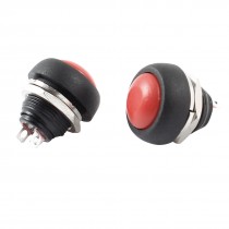 PBS-33 SPST Red Momentary Push Button Switch AC 250V 16A 2P 2 Pcs