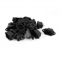 IEC320 C14 Male Plug Electric Rice Cooker Power Socket AC 250V 10A 20 Pcs