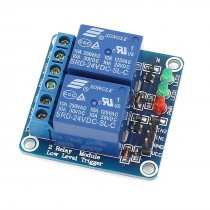 Blue 2 Channel 2CH Low Level Trigger PLC Relay Module DC 24V