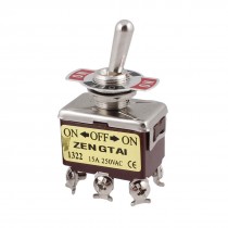 AC 250V 6A 6 Screw Terminals ON/OFF/ON DPDT Toggle Switch