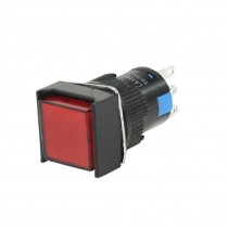 AC 250V 5A SPDT 1NO 1NC 3 Pins Momentary Red Square Push Button Switch