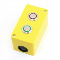 Green Red Pilot Lamp Momentary Metallic Button Station SPDT NO+NC 5A 250V AC