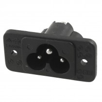 Black 3 Pin IEC320 C6 Inlet Plug Power Socket AC 250V 2.5A