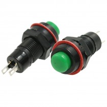 3 Pcs Green Cap SPST Latching Push Button Switch N/O OFF-(ON) AC 250V/1A