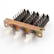 AC 220V 3A 4 Pole 2 Throw Interlock Push Button Switch with Ear