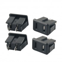 8 Pcs AC 250V 10A US 2 Pin Panel Mounting Power Socket Black