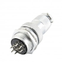 AC125V 5A 19mm Dia Thread 9pin Metal Panel Male Female Aviation Plug Connector