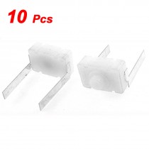 10 Pcs On Off Electric Torch Push Button Switch White AC 250V 1.5A