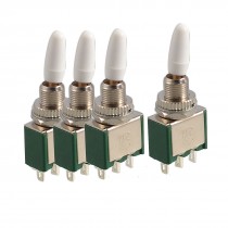 6mm Screws Dia AC 250V 2A SPDT 3 Terminals Green Toggle Switches 4 Pcs