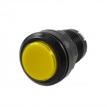Video Game AC 250V 3A SPST 2 Pins 24mm Dia Yellow Cap Push Button Switch