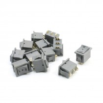 12PCS ON/OFF/ON SPDT Panel Mount Boat Rocker Switch Gray AC 250V 6/12A