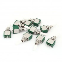 10 Pcs AC 250V 2A Amps ON/ON 2 Position 1P2T SPDT 3 Pins Mini Toggle Switch