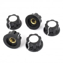 5 Pcs Adjustable Turn 19mm Top 6mm Shaft Insert Dia Potentiometer Rotary Knobs