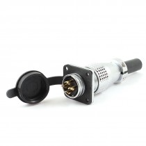 Waterproof Metal 4 Pin 20mm Aviation Plug Connector Adapter AC 250V 15A