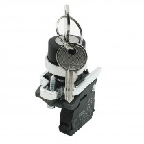 AC 240V 6A 1NO 2-Terminal Key Rotary 2 Positions Lock Push Button Switch