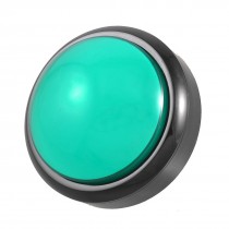 Arcade Game AC 250V 3A SPST 2 Pins 79mm Dia Green Cap Push Button Switch