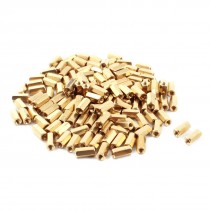 Brass Hex Head Dual Ends Female Thread PCB Standoff Spacer M3x10mm 130Pcs