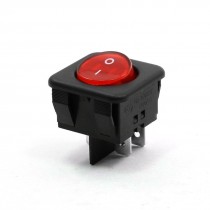 16A 250VAC On/Off DPST 4 Pin Terminals Snap in Rocker Switch