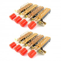 4P2T 4 Rows Interlock Push Button Knob Piano Key Switch 2 Pcs