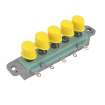 AC 250V 1A 5 Yellow Button Piano Type Key Switch for Kitchen Range Hood