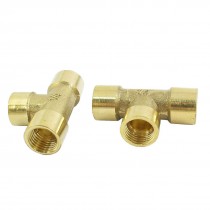 Air Compressor 1/4PT Threaded 3 Way Quick Coupler Fitting Connector 2pcs