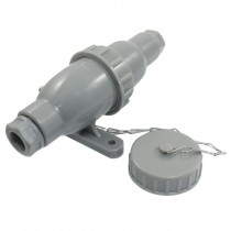 AC 250V 10A 2P+E Water Resistant Marine Plug Socket Set Gray CTF2-2/CZF2-2