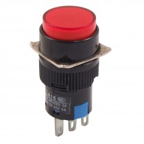 AC 250V 3A Momentary 1NO 1NC 3 Terminals Red Push Button Switch
