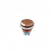 AC 250V 3A 16mm SPST NO Momentary Reset Coffee Color Metal Push Button Switch