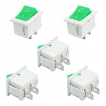 5pcs AC 250V 6A 2 Pin ON-OFF SPST Snap in Round Rocker Switch