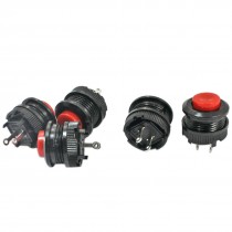 5 x 2 Pin Red Cap Black Momentary Pushbutton Switch SPST AC230V 1A