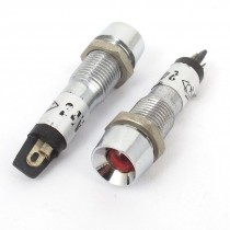 2 Pcs DC 12V 8mm Thread Red Bulb Power Signal Indicator Pilot Light Lamp