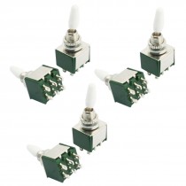 AC 250V 2A 2 Positions DPDT Latching Electric Toggle Switch Green 6pcs