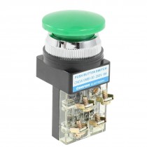 AC 250V 6A Panel Mounting Green Mushroom Head Momentary Push Botton Switch