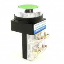 250VAC 6A DPST 4-Terminal Green Flat Momentary Push Button Switch