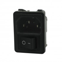 Black Panel Mount Rocker Switch IEC320 C14 Plug Power Socket AC250V 10A