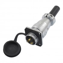 AC 250V 7A 3 Pins Silver Tone Metal Electrical Aviation Circular Connector