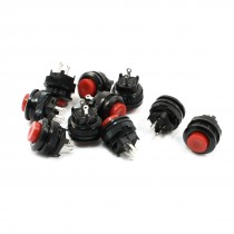 10pcs Panel Mount Momentary SPST Red Round Pushbutton Switch 1A 230VAC