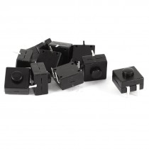 10 Pcs Vertical 3 Pins Push Button Switch Black AC 250V 1.5A for Electric Torch