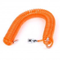 Polyurethane Pneumatic Quick Connector Coiled Air Hose Tube Orange 9M 29 5ft