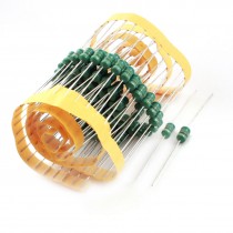 PCB Board 5x10mm 1W 680uH 10% Tolerance Axial Color Ring Inductors 100Pcs