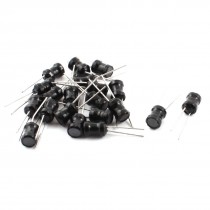 20Pcs 100mH 100mA 6x8mm 10% Tolerance Shielded Radial Lead Inductor Black