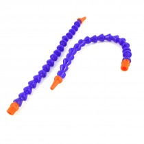 2 Pcs Blue Orange Plastic Flexible Water Oil Coolant Pipe 1/4PT Thread