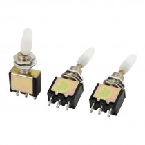 3 Pcs AC 250V 2A 3 Terminals On/On Double Position SPDT Toggle Switch