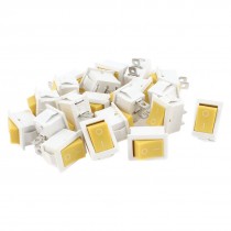 20 Pcs AC 250V/125V 10A/6A 2 Pin KCD1 White Yellow Button Boat Rocker Switch