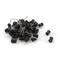 50Pcs 10mH 100mA 6x8mm 10% Tolerance Shielded Radial Lead Inductor Black