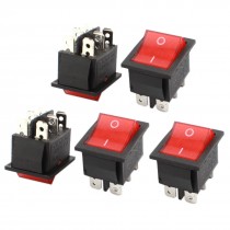 5 Pcs AC 250V/125V 16A/20A DPDT 2-Position ON/OFF Boat Rocker Switch